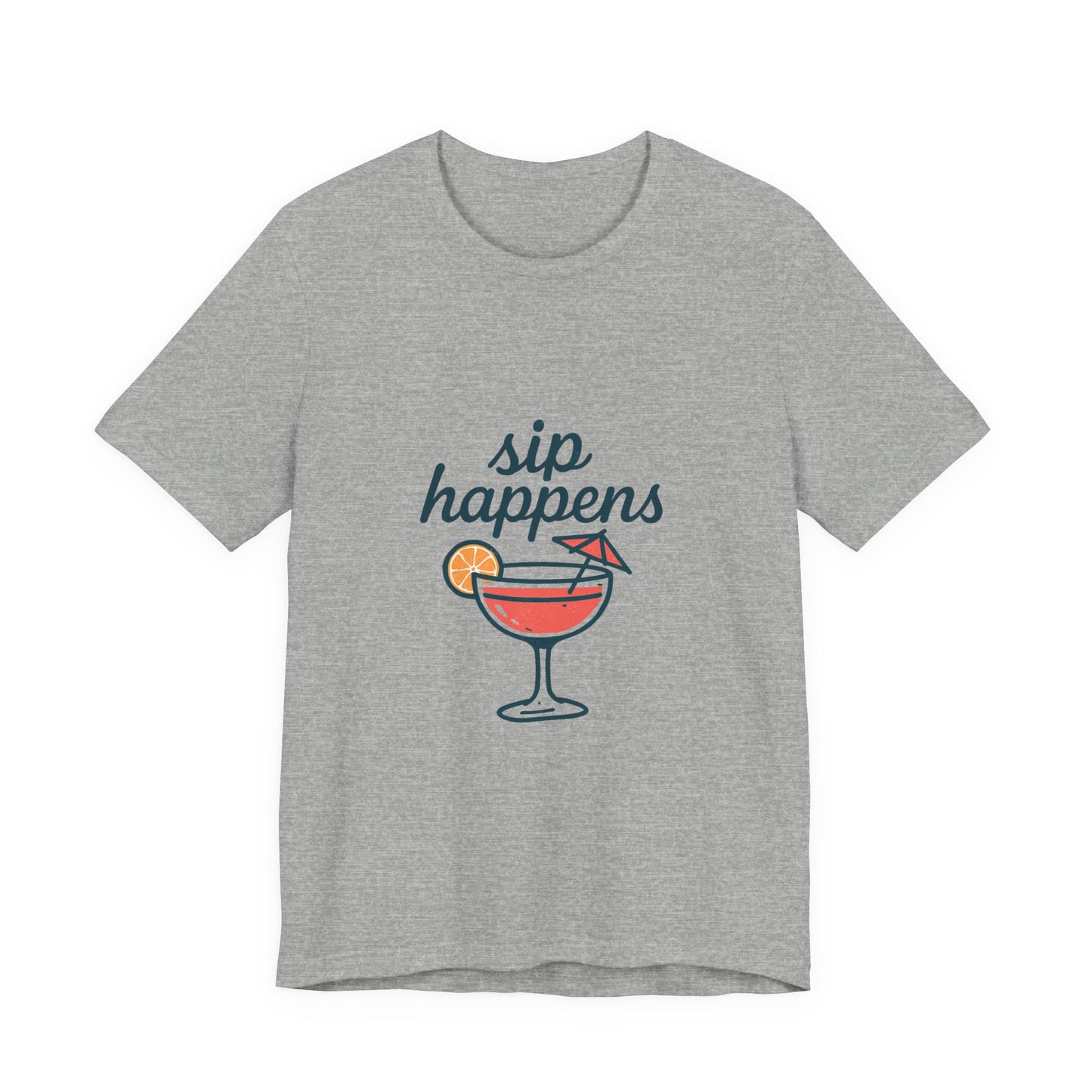 Sip Happens Unisex Jersey Short Sleeve Tee, Perfect for Summer Parties, Beach Days, Barbecues, Casual Outfits, Gift for Friends
