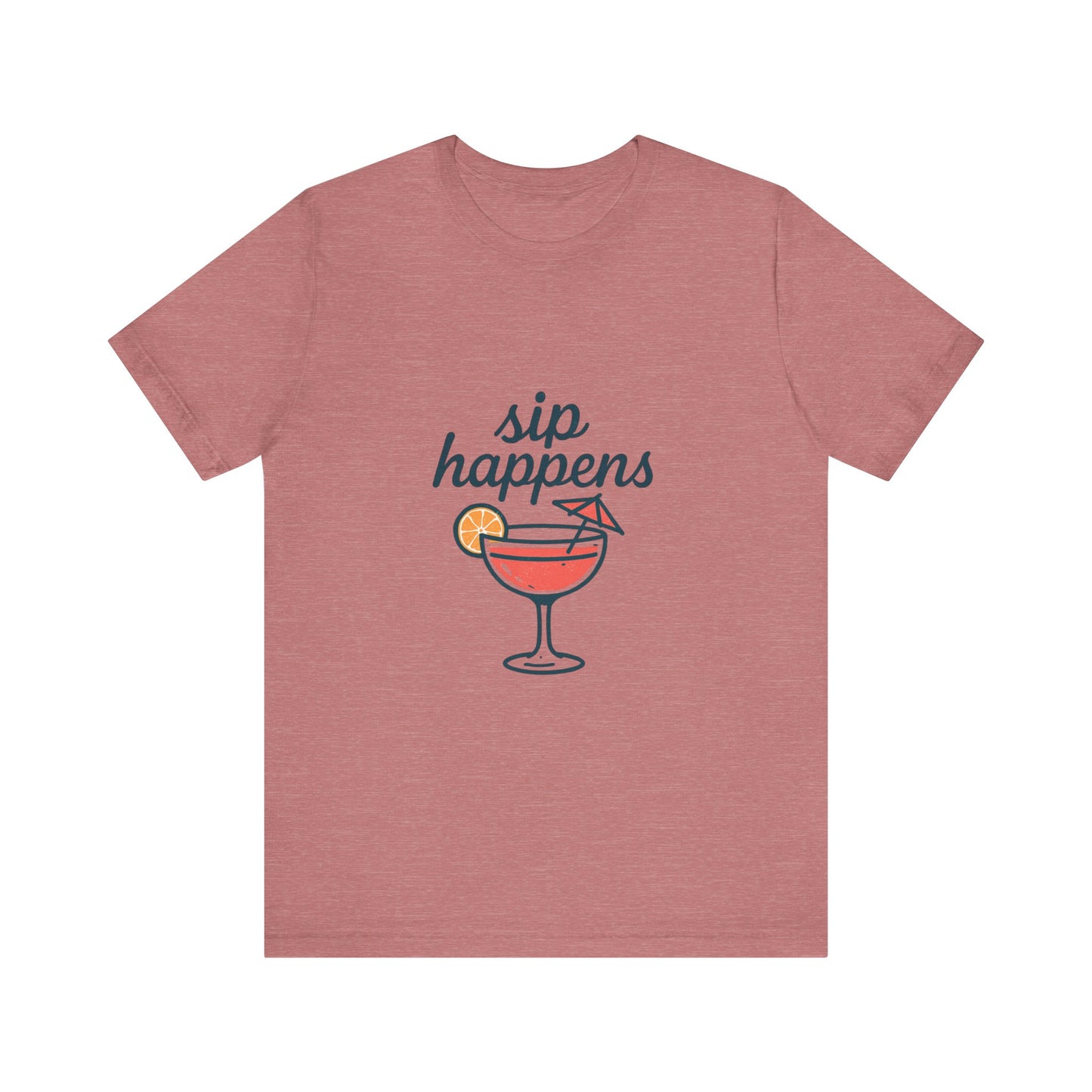 Sip Happens Unisex Jersey Short Sleeve Tee, Perfect for Summer Parties, Beach Days, Barbecues, Casual Outfits, Gift for Friends