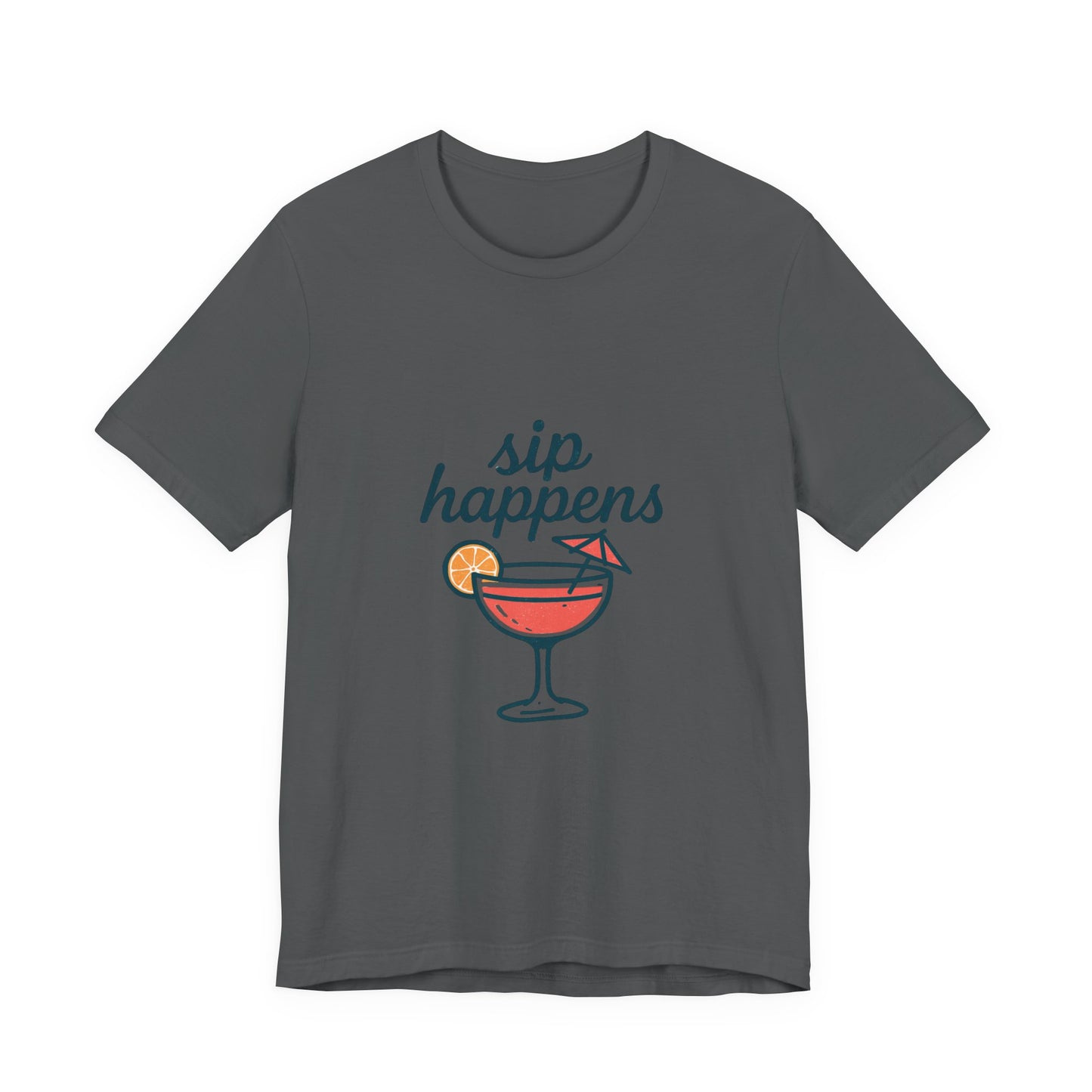 Sip Happens Unisex Jersey Short Sleeve Tee, Perfect for Summer Parties, Beach Days, Barbecues, Casual Outfits, Gift for Friends