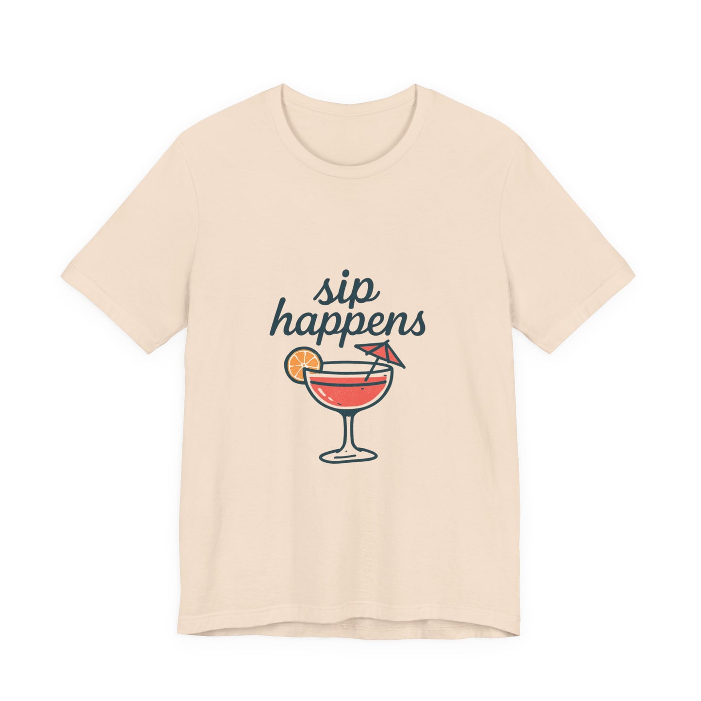 Sip Happens Unisex Jersey Short Sleeve Tee, Perfect for Summer Parties, Beach Days, Barbecues, Casual Outfits, Gift for Friends