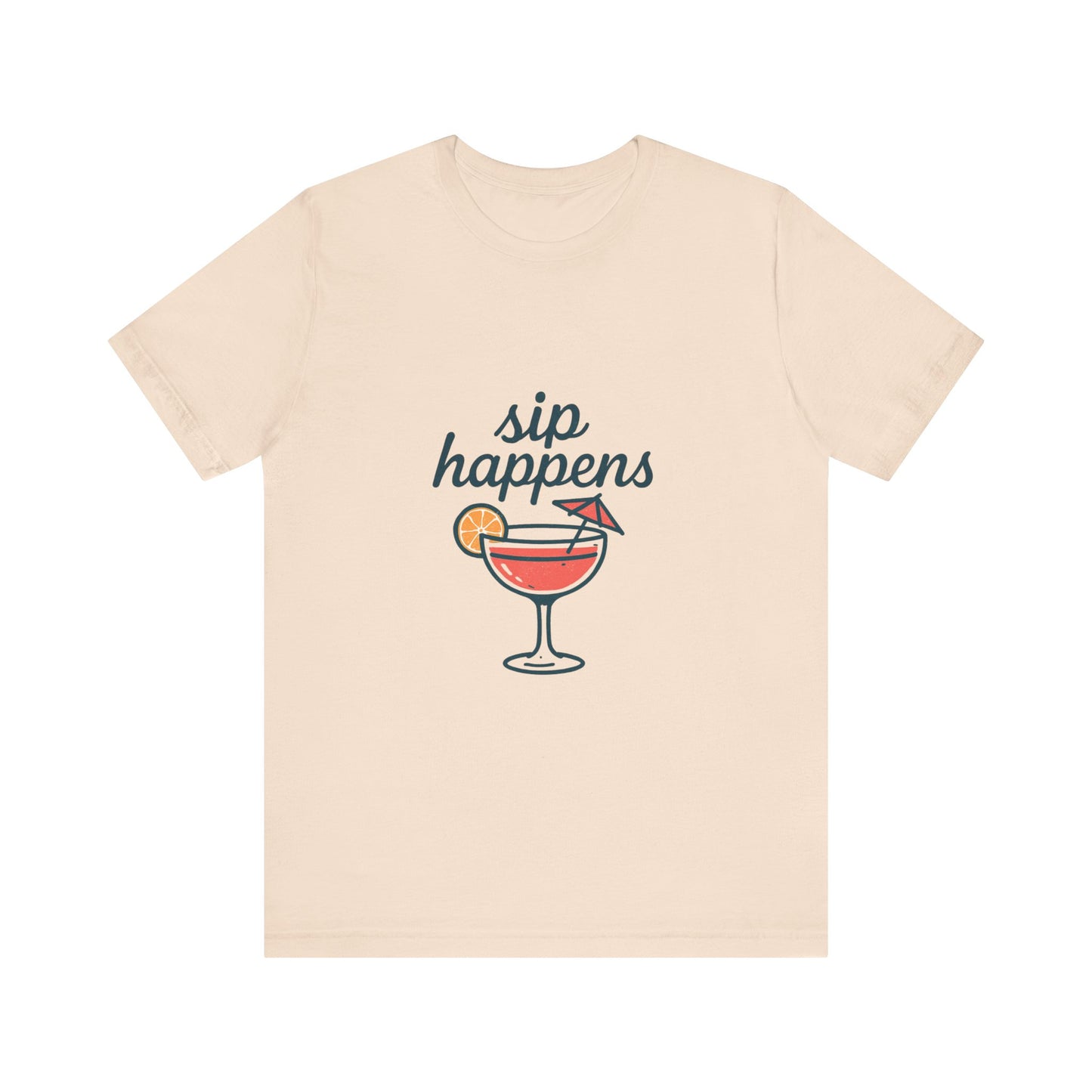 Sip Happens Unisex Jersey Short Sleeve Tee, Perfect for Summer Parties, Beach Days, Barbecues, Casual Outfits, Gift for Friends