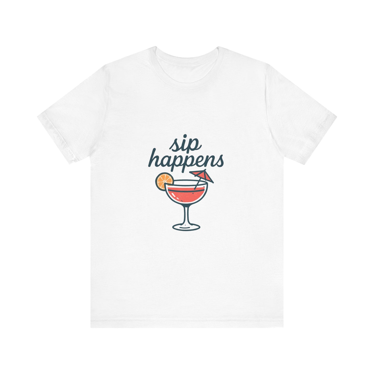 Sip Happens Unisex Jersey Short Sleeve Tee, Perfect for Summer Parties, Beach Days, Barbecues, Casual Outfits, Gift for Friends