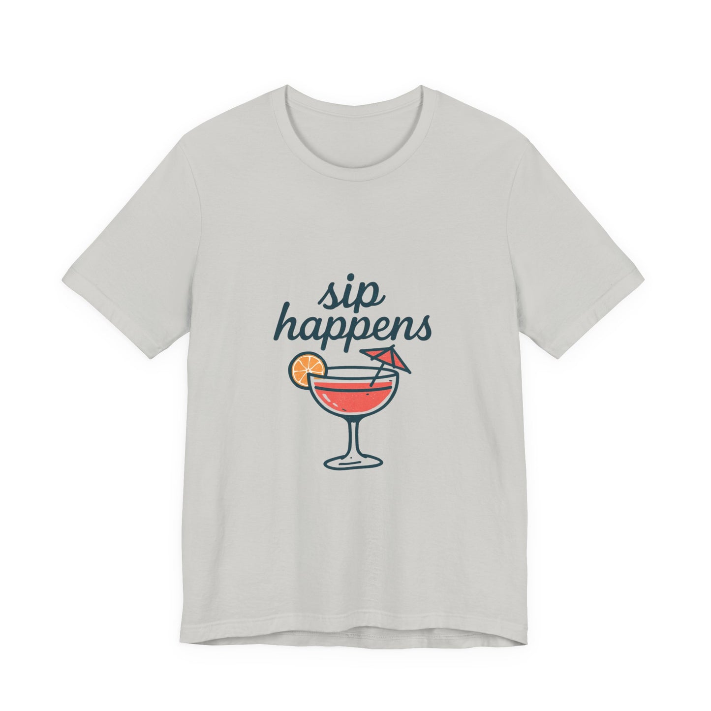 Sip Happens Unisex Jersey Short Sleeve Tee, Perfect for Summer Parties, Beach Days, Barbecues, Casual Outfits, Gift for Friends