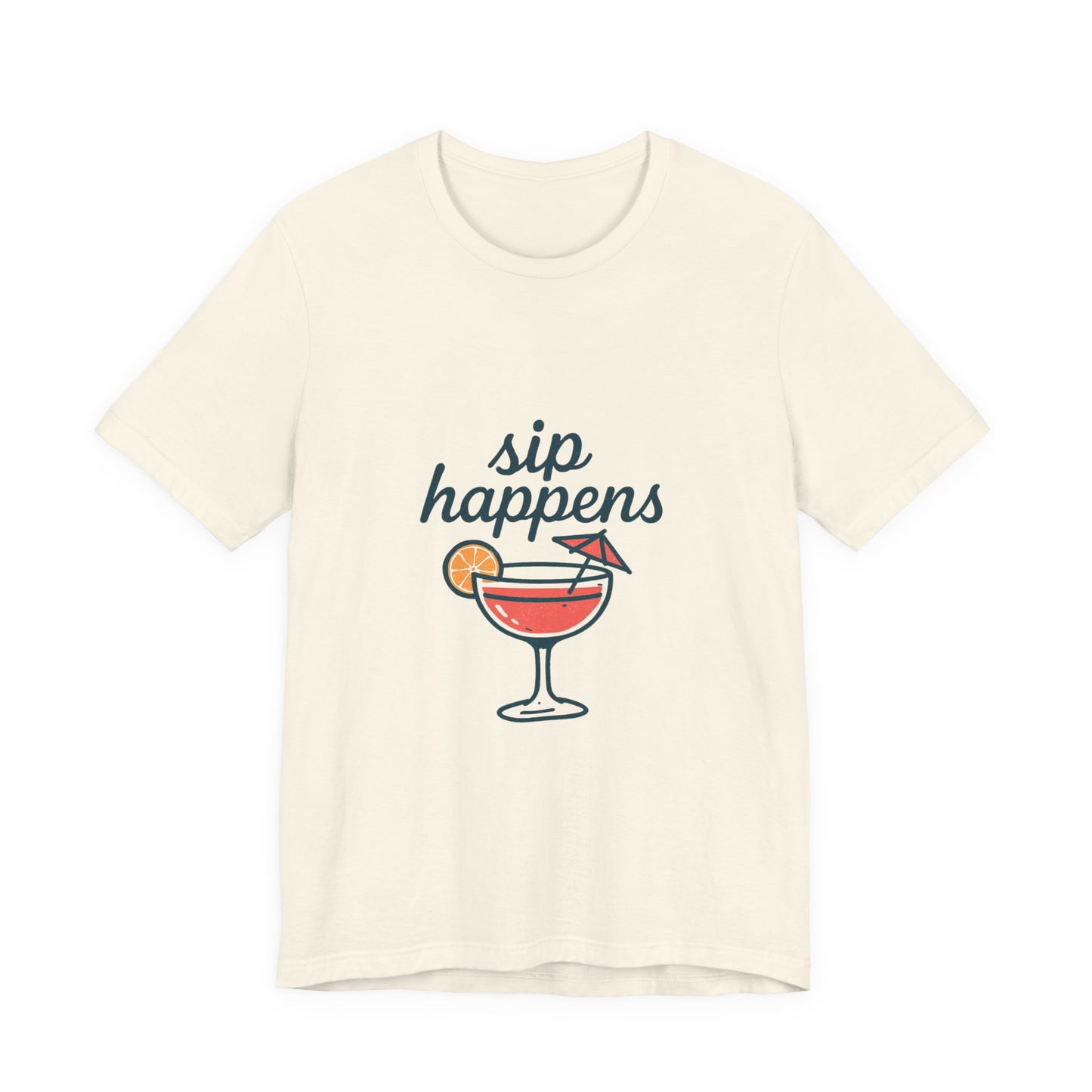 Sip Happens Unisex Jersey Short Sleeve Tee, Perfect for Summer Parties, Beach Days, Barbecues, Casual Outfits, Gift for Friends