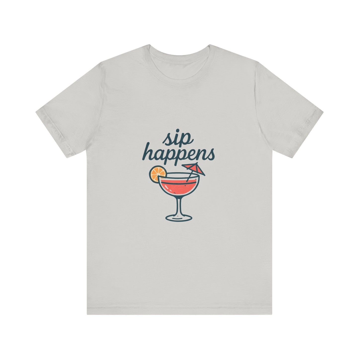 Sip Happens Unisex Jersey Short Sleeve Tee, Perfect for Summer Parties, Beach Days, Barbecues, Casual Outfits, Gift for Friends