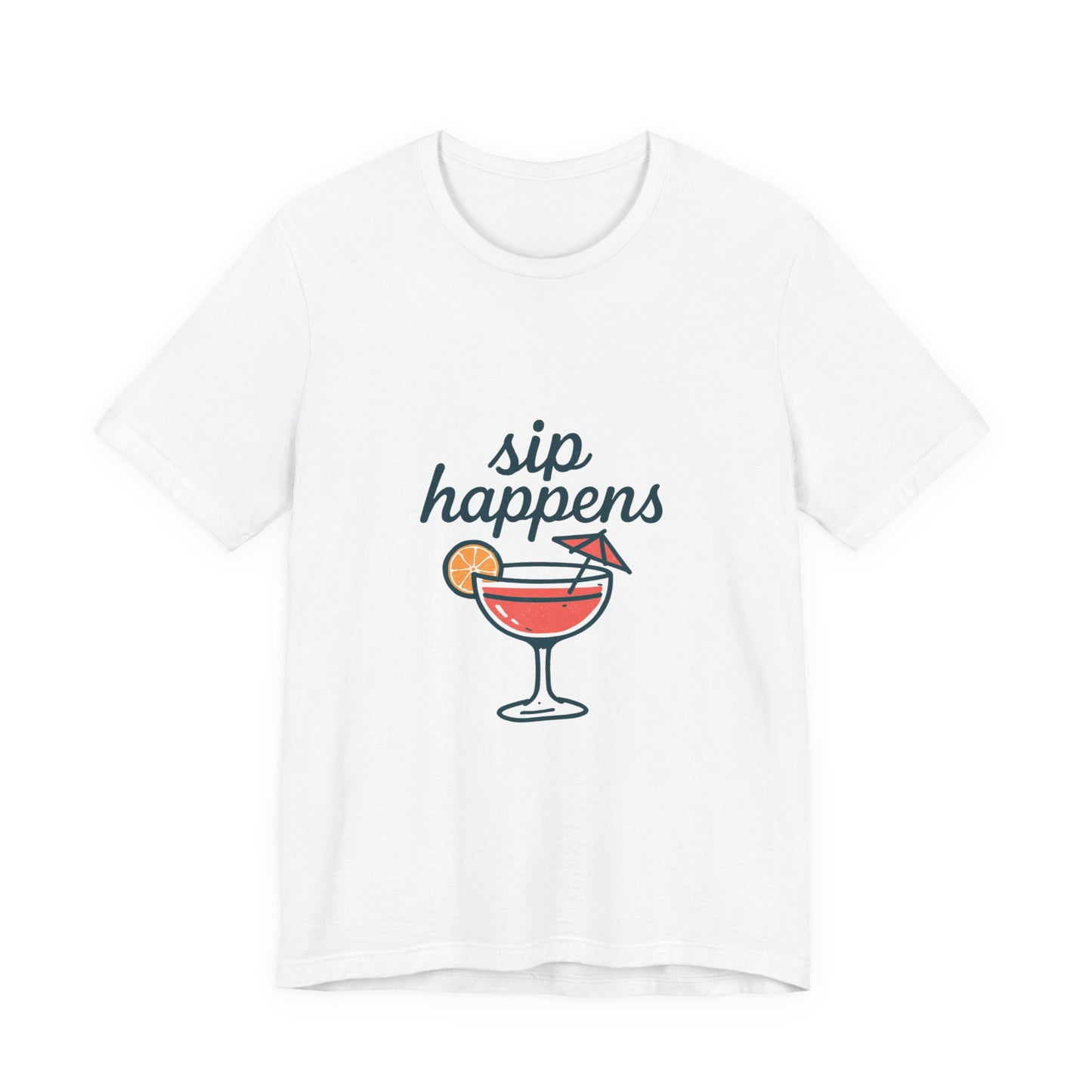Sip Happens Unisex Jersey Short Sleeve Tee, Perfect for Summer Parties, Beach Days, Barbecues, Casual Outfits, Gift for Friends