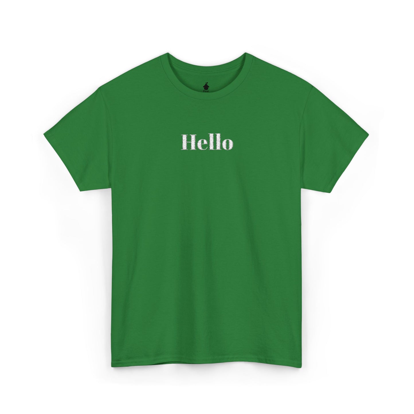 Hello - White Embroidery Unisex Cotton T-shirt