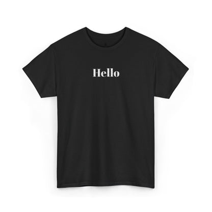 Hello - White Embroidery Unisex Cotton T-shirt
