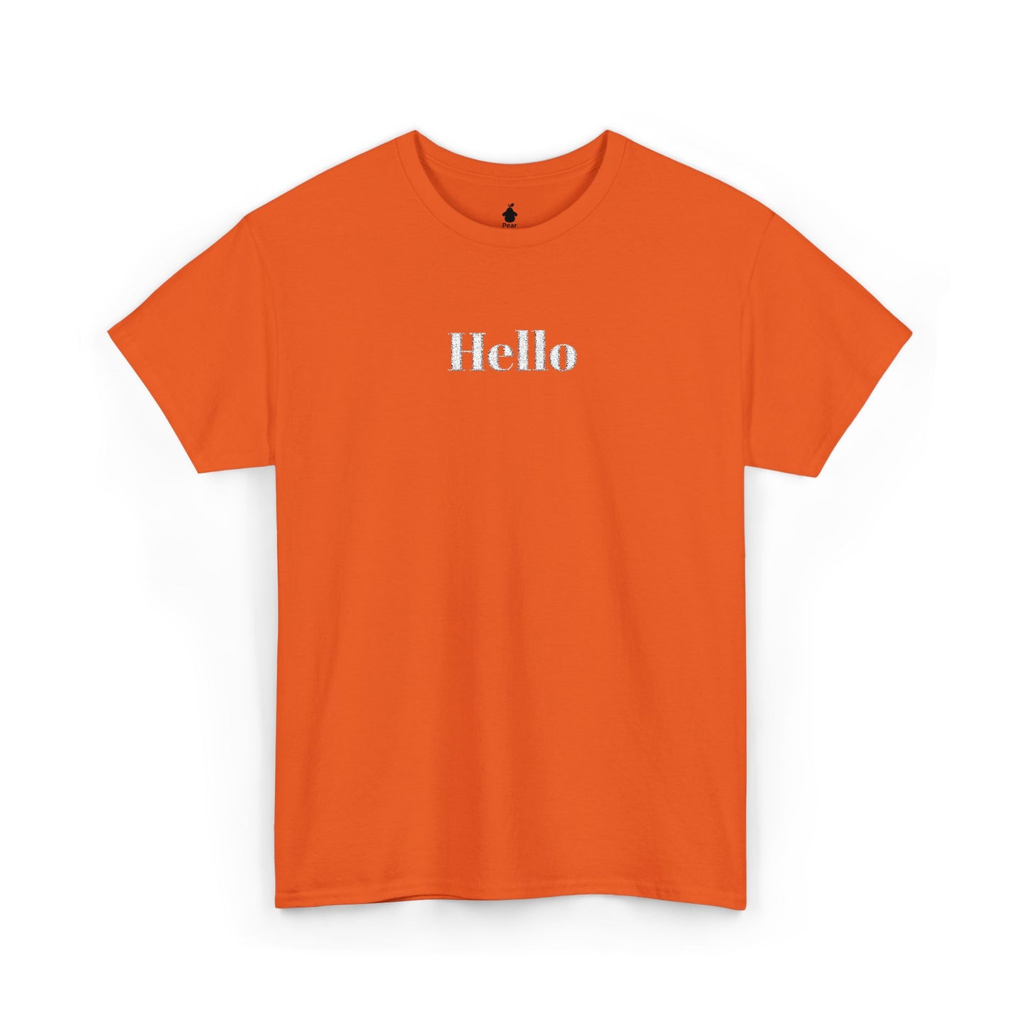 Hello - White Embroidery Unisex Cotton T-shirt