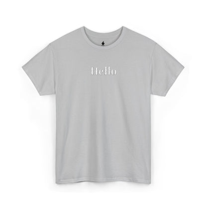 Hello - White Embroidery Unisex Cotton T-shirt